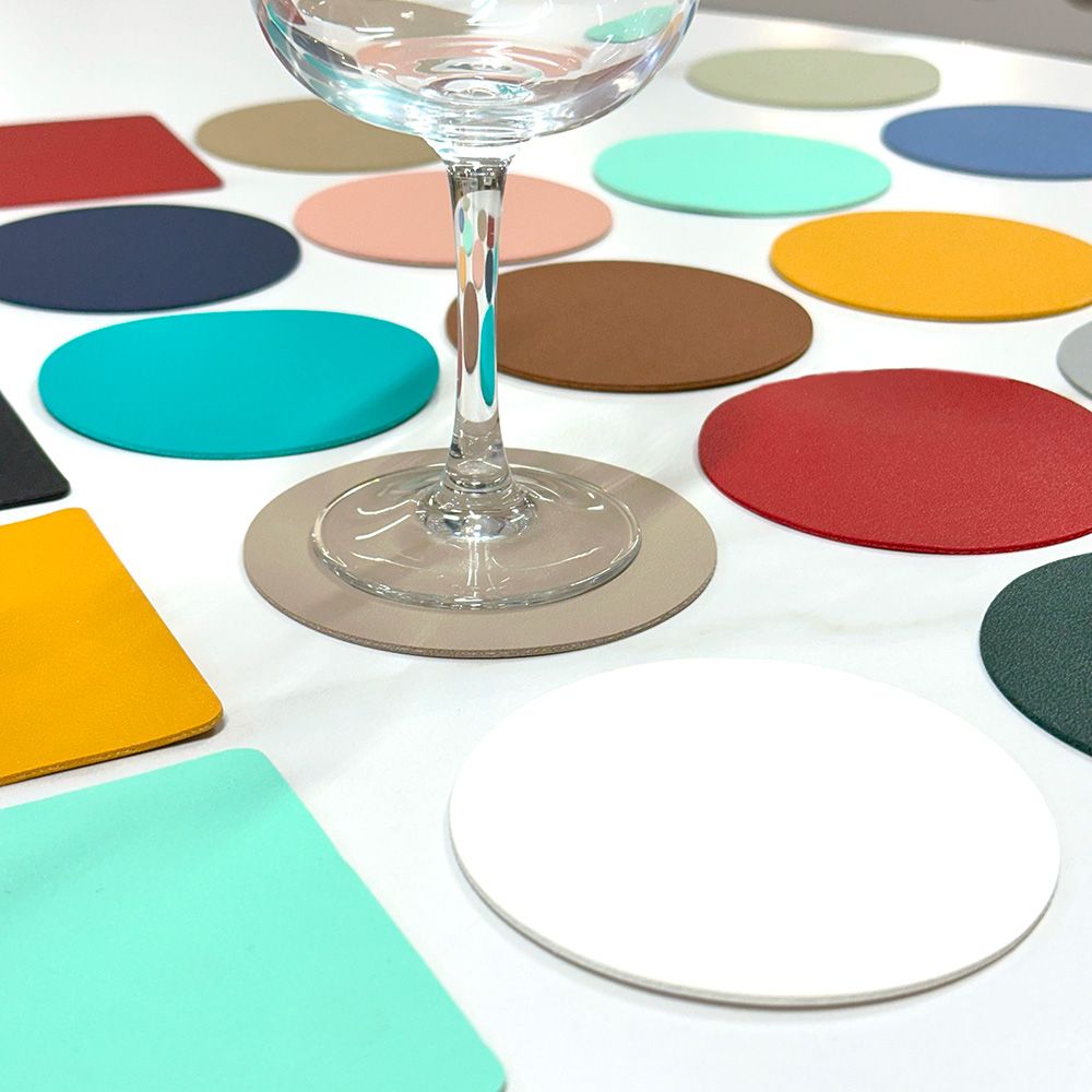 Tondo coaster in eco-leather